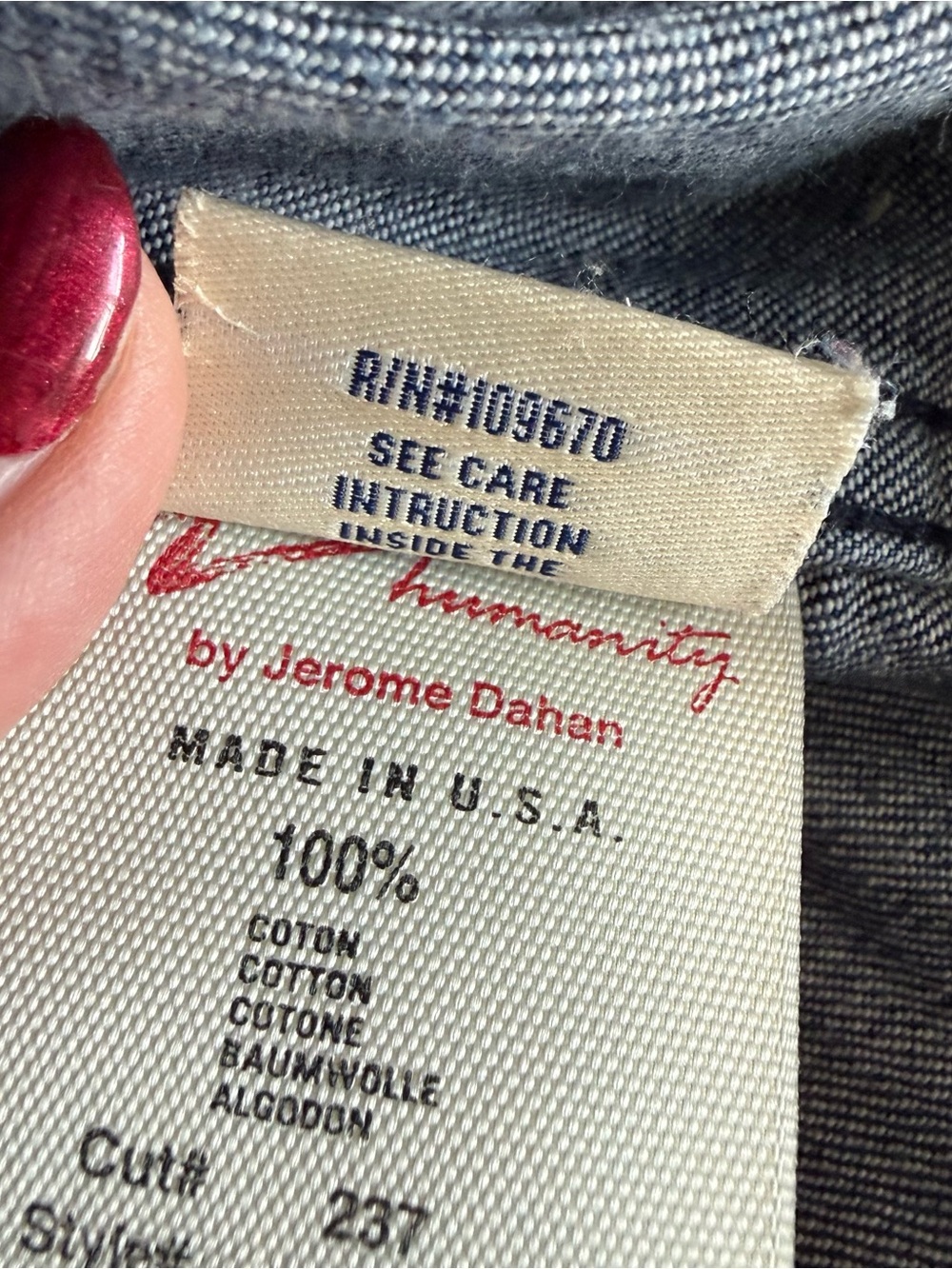 Citizens of Humanity by Jerome  Dahan Denim Zip Front Jacket Small - Picture 8 of 8